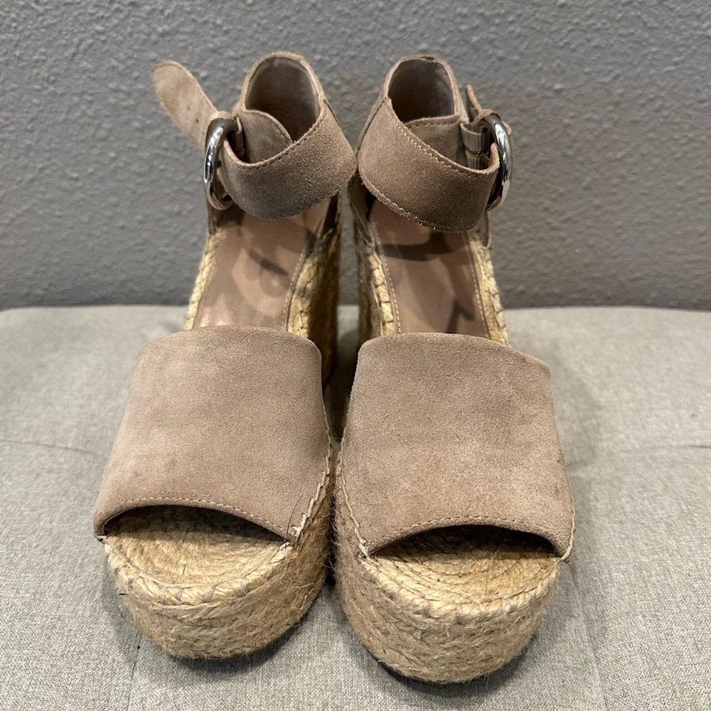 Gently worn Marc Fisher espadrille wedge
